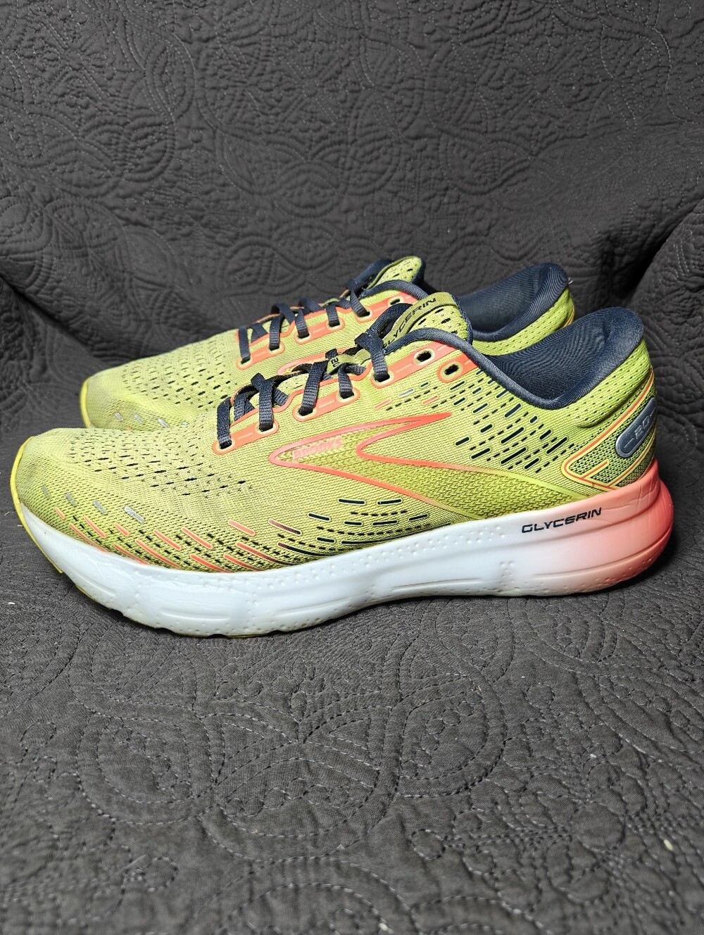 Brooks Glycerin 20 Men's Running Athletic Sneakers Lime Red Ebony Shoes Size 11D